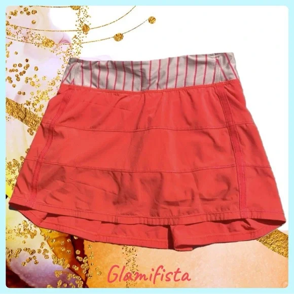 Lululemon Pace Rival Skirt II Electric Coral sz.4 TALL - Picture 3 of 7